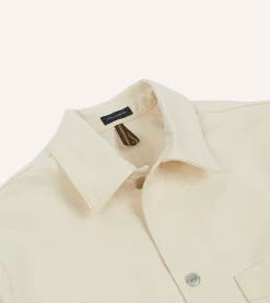 Drake’s Ecru Cotton Duck Canvas Five-Pocket Chore Jacket