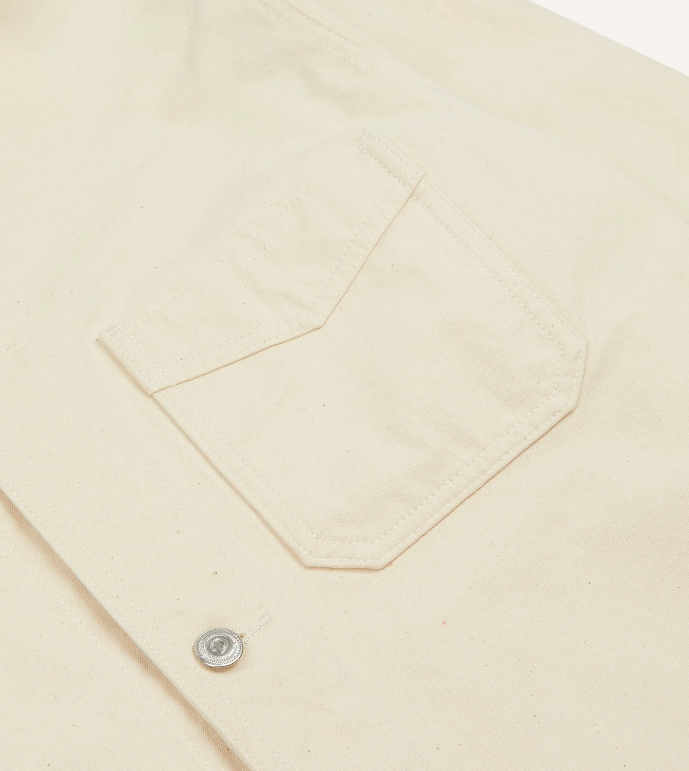 Drake’s Ecru Cotton Duck Canvas Five-Pocket Chore Jacket
