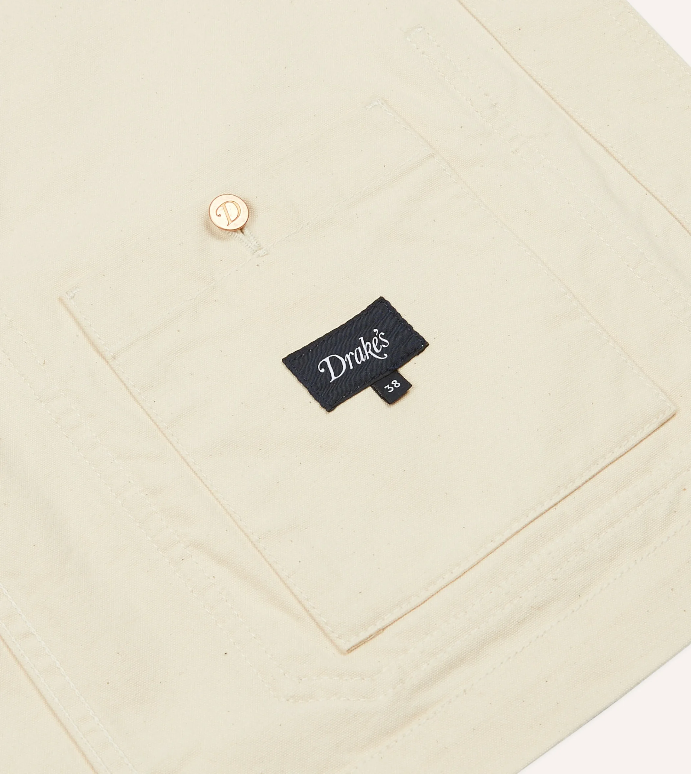 Drake’s Ecru Cotton Duck Canvas Five-Pocket Chore Jacket