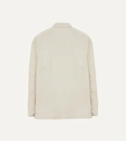Drake’s Cotton-Linen Herringbone Fatigue Jacket