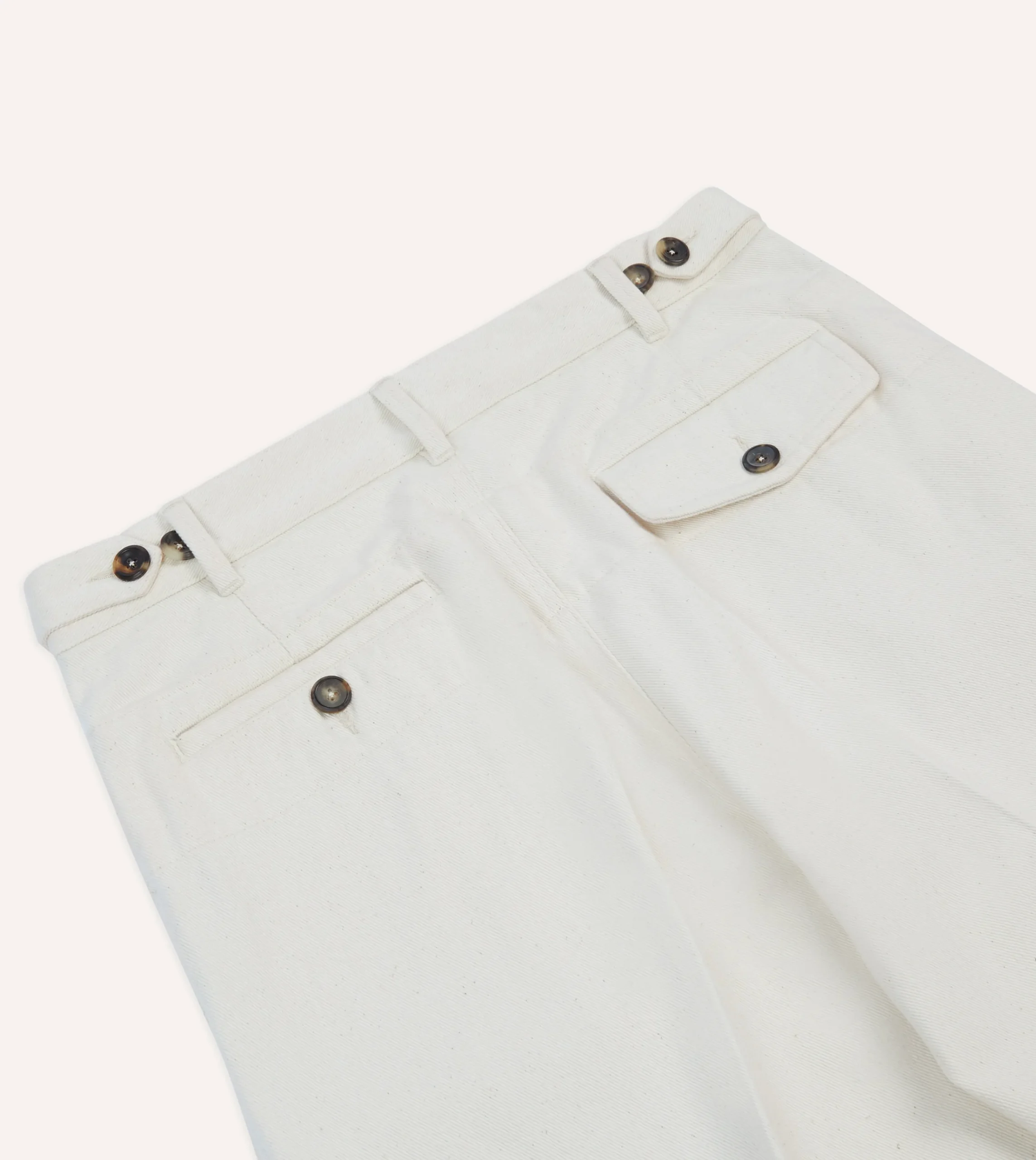 Drake’s Ecru Denim Games Trousers