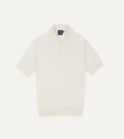 Drake’s Knitted Crepe Cotton Short-Sleeve Polo Shirt