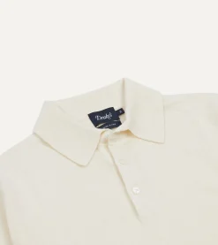 Drake’s Knitted Linen-Cotton Short-Sleeve Polo Shirt