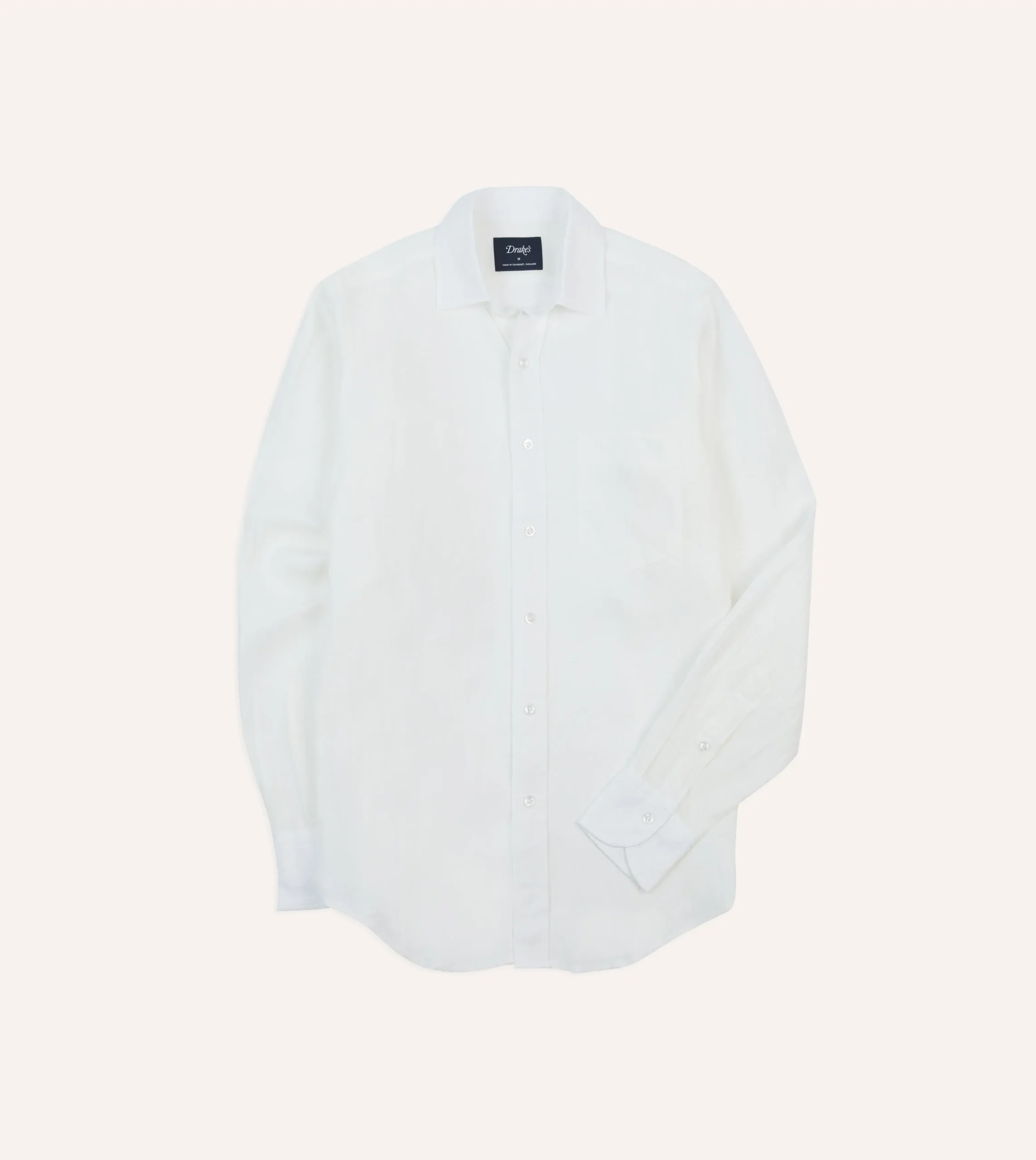 Drake’s Linen Spread Collar Shirt