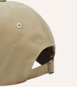Drake’s Ecru Madras 'D' Appliqué Cotton Twill Baseball Cap