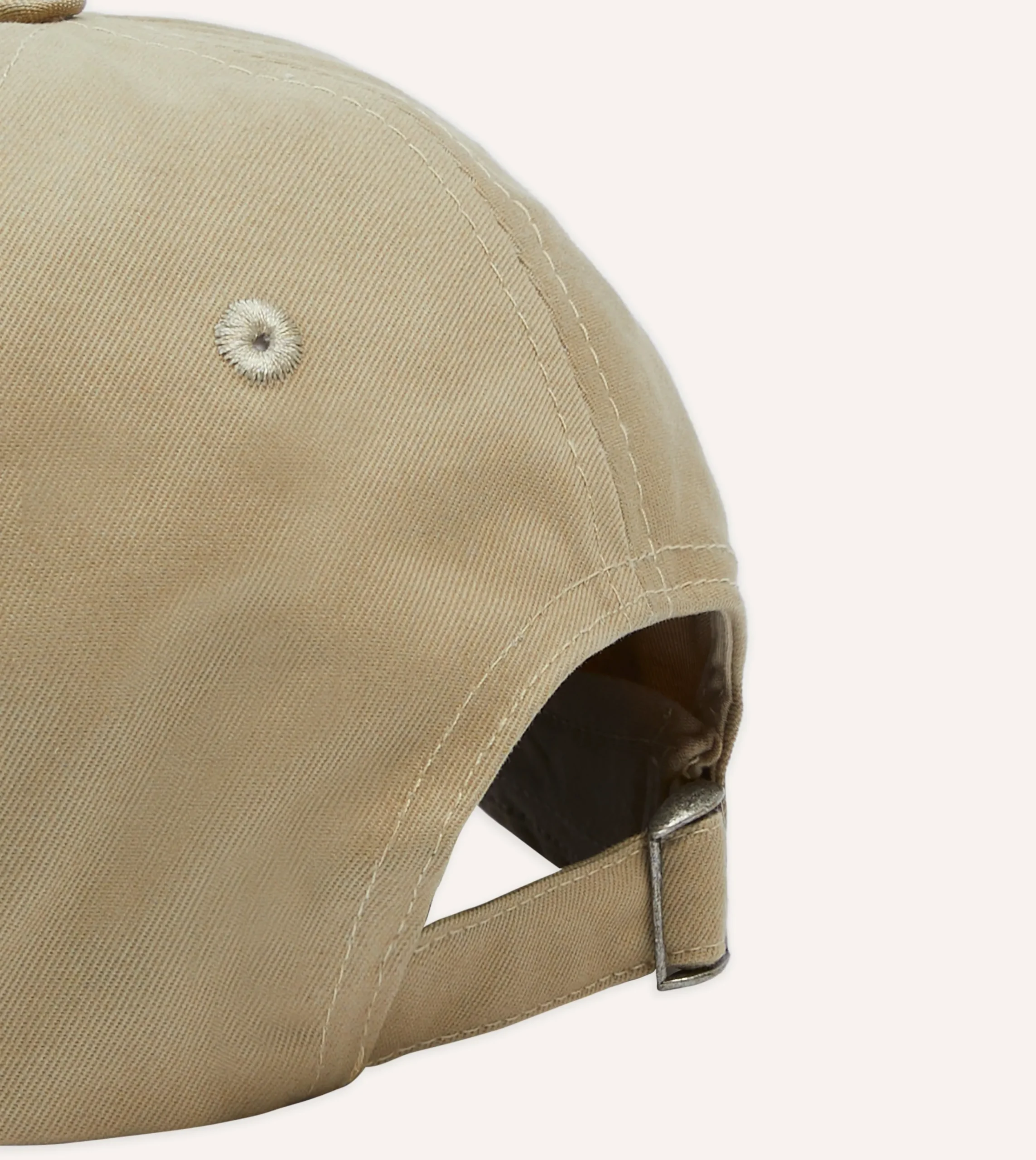 Drake’s Ecru Madras 'D' Appliqué Cotton Twill Baseball Cap