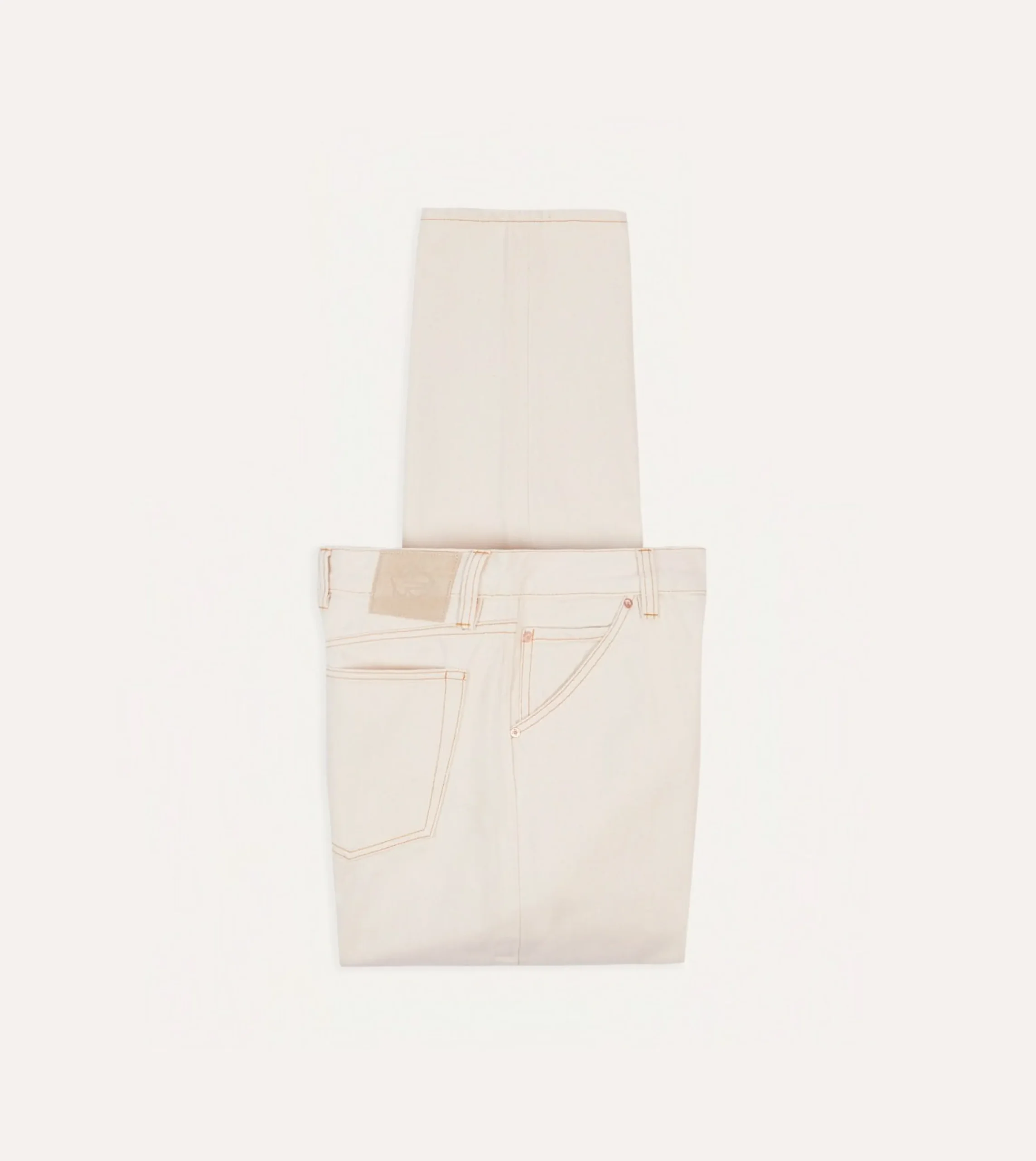 Drake’s Ecru 13.2oz Denim Five-Pocket Jeans