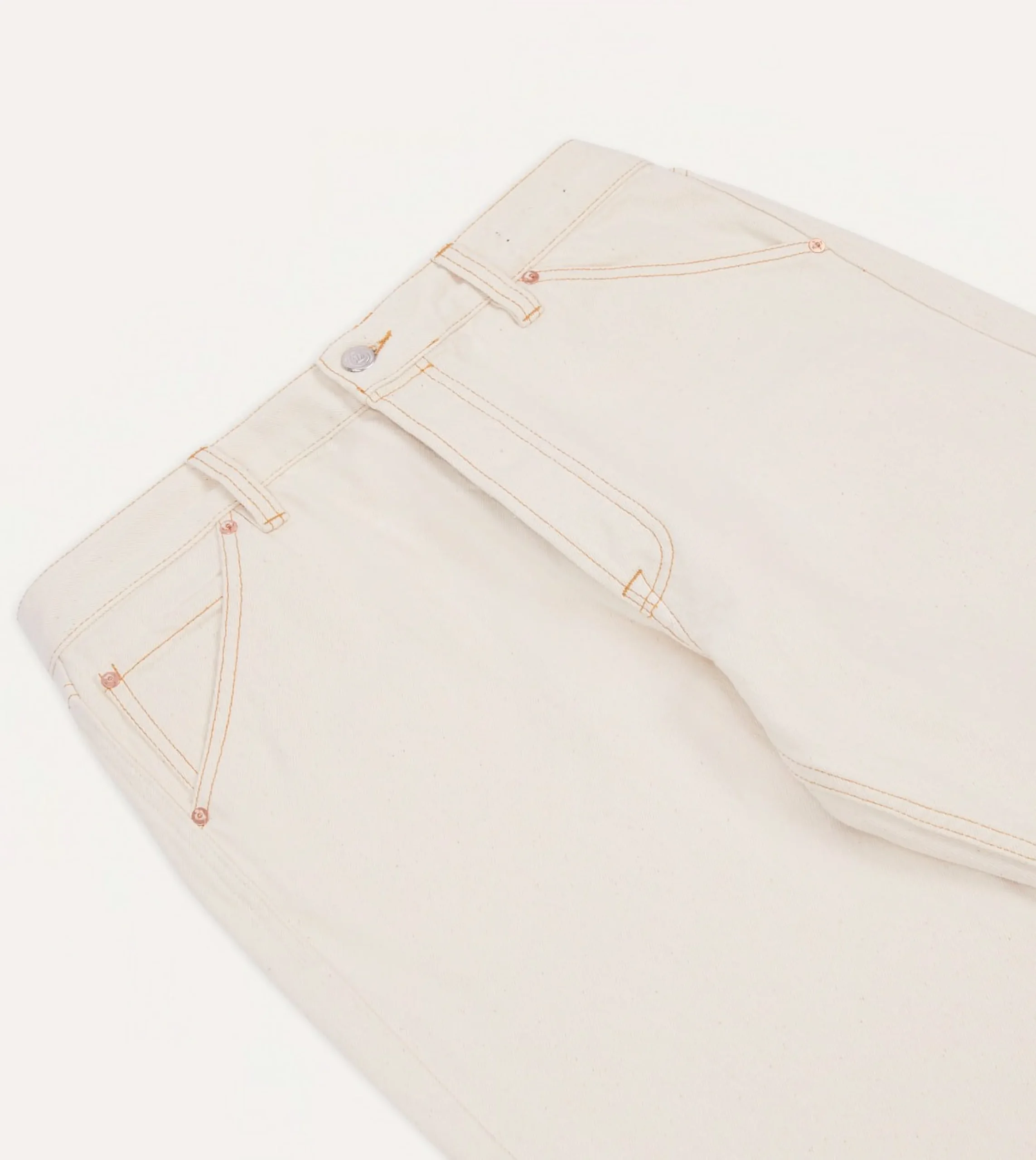 Drake’s Ecru 13.2oz Denim Five-Pocket Jeans