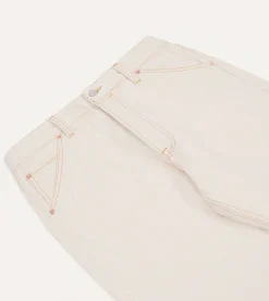 Drake’s Ecru 13.2oz Denim Five-Pocket Jeans