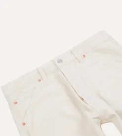 Drake’s Ecru 12.7oz Selvedge Denim Tonal Stitch Five-Pocket Jeans