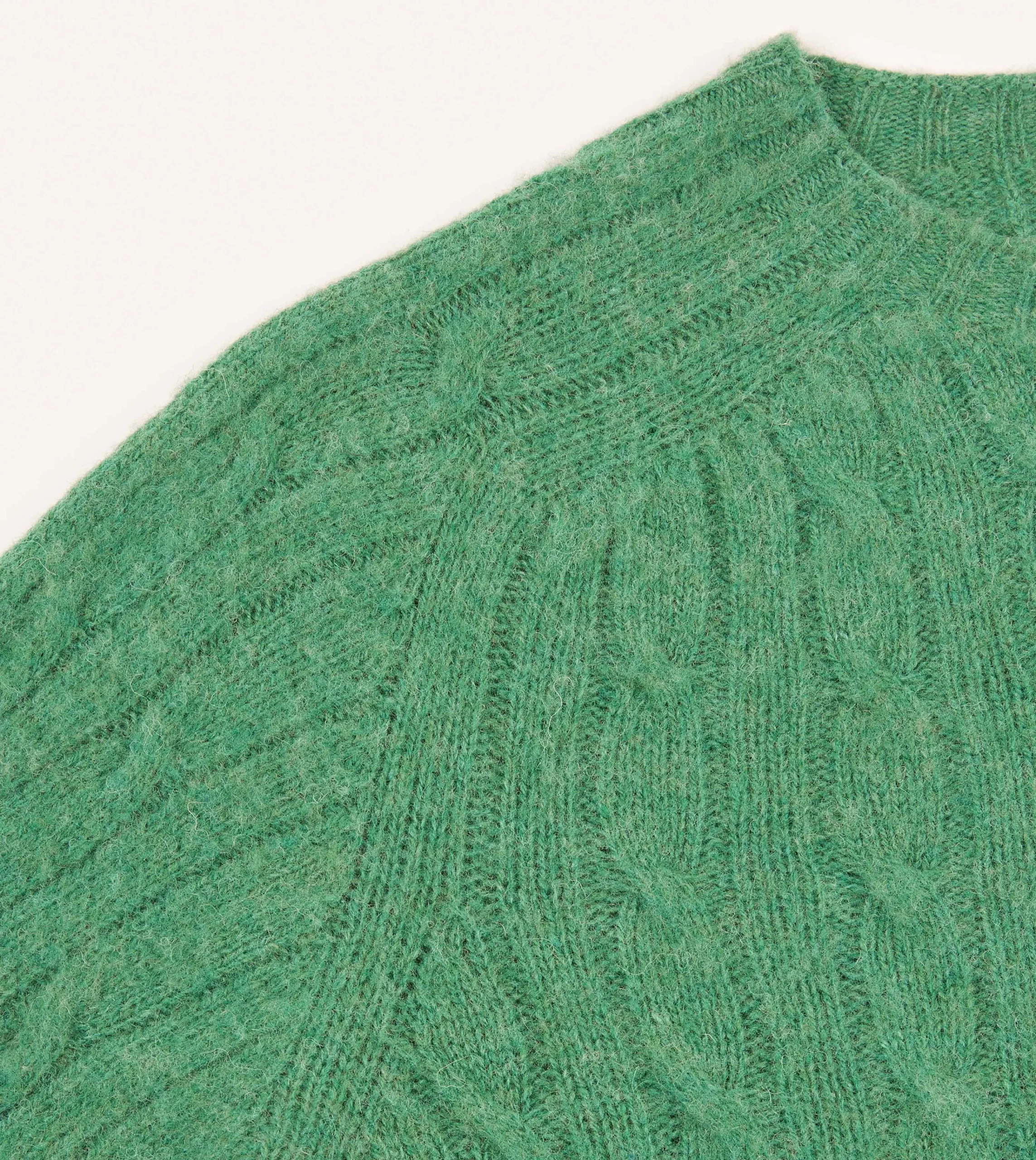 Drake’s Brushed Cable Knit Shetland Crew Neck Jumper