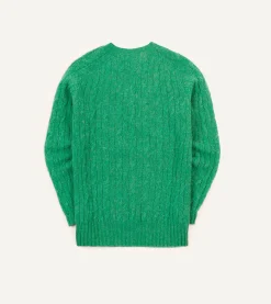Drake’s Brushed Cable Knit Shetland Crew Neck Jumper
