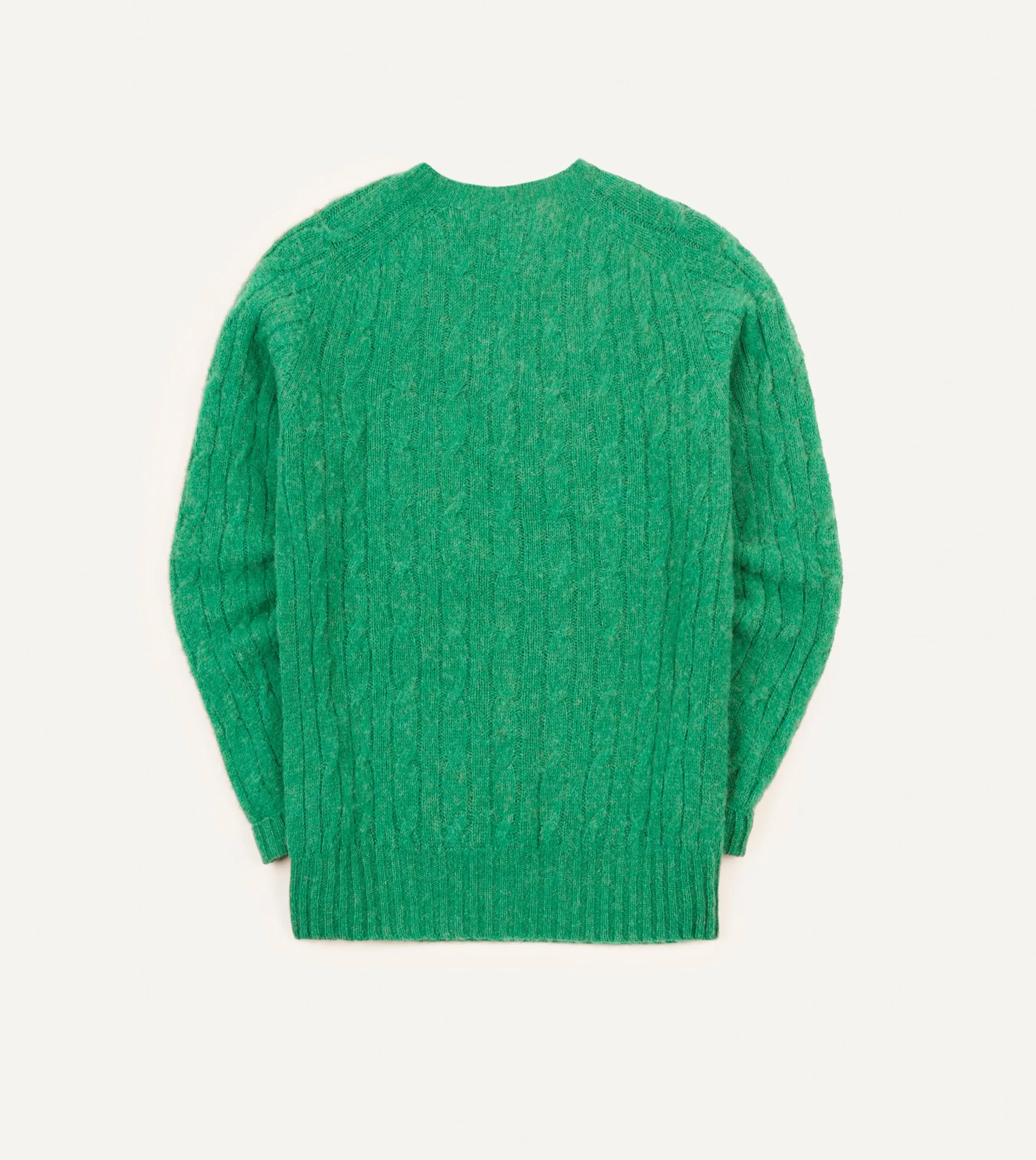 Drake’s Brushed Cable Knit Shetland Crew Neck Jumper