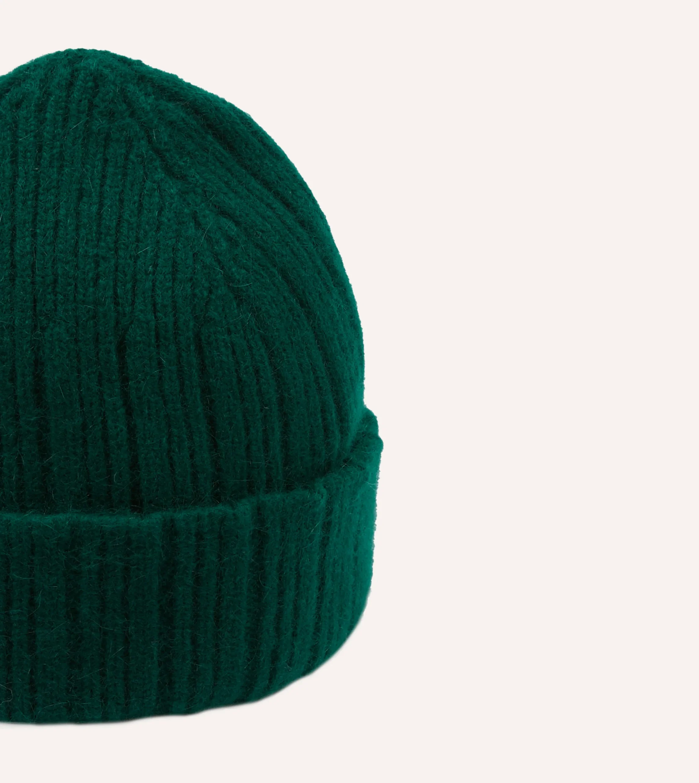 Drake’s Angora Lambswool Ribbed Knit Cap