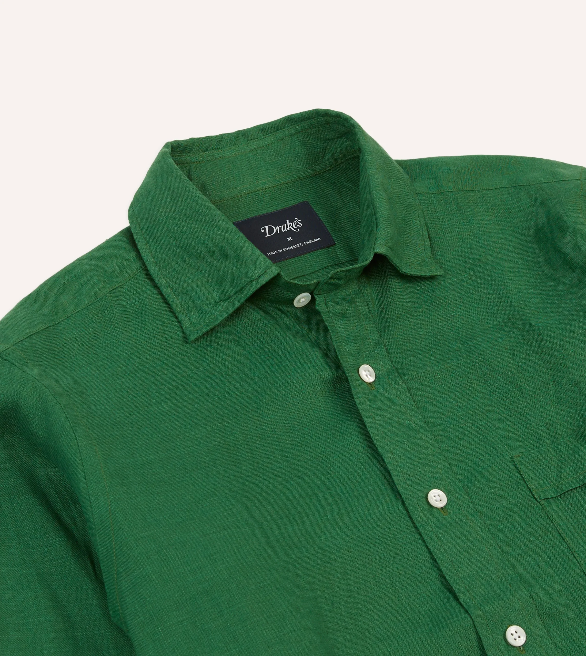 Drake’s Linen Spread Collar Shirt