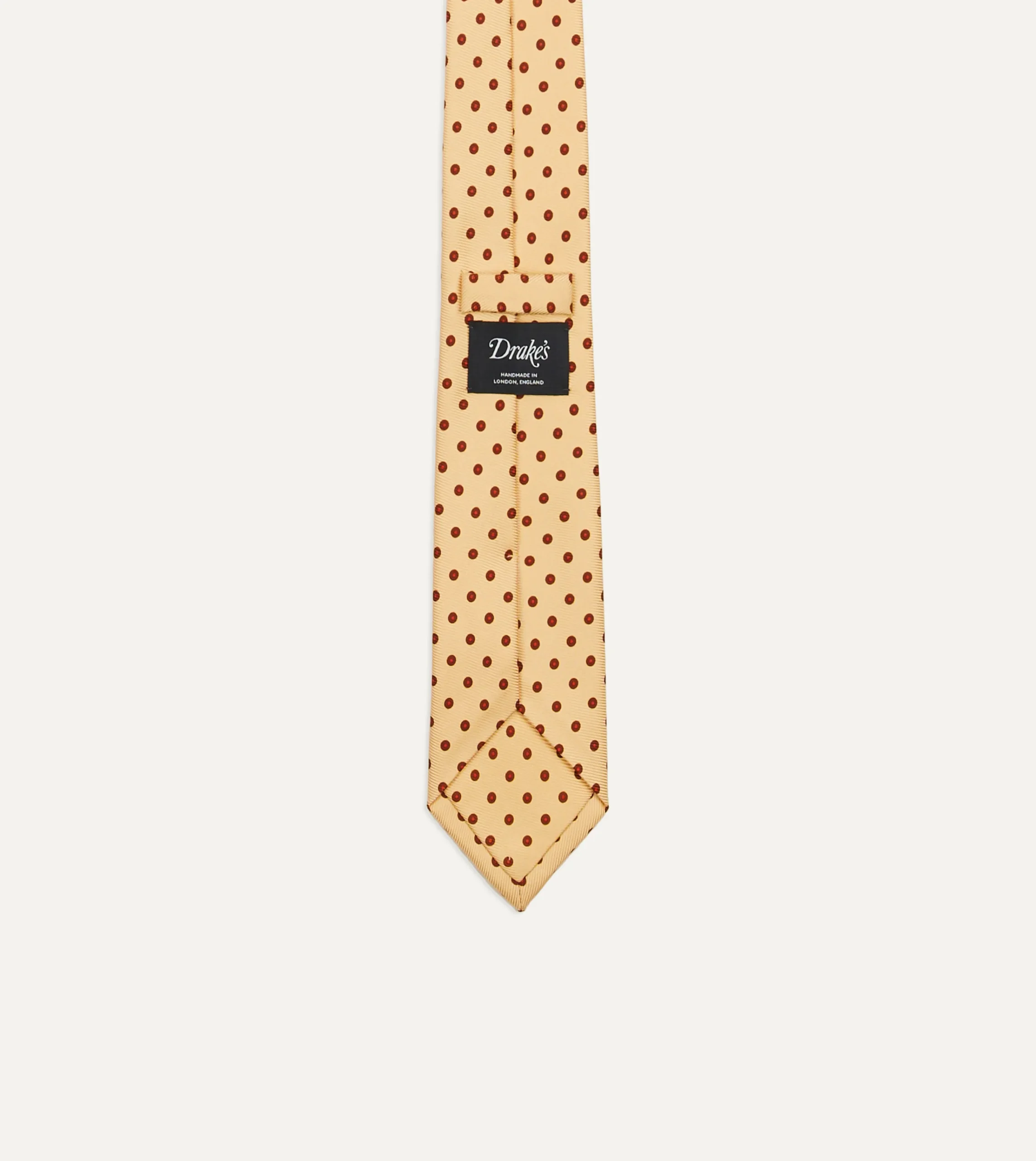 Drake’s Gold Circular Dot Silk Self Tipped Tie