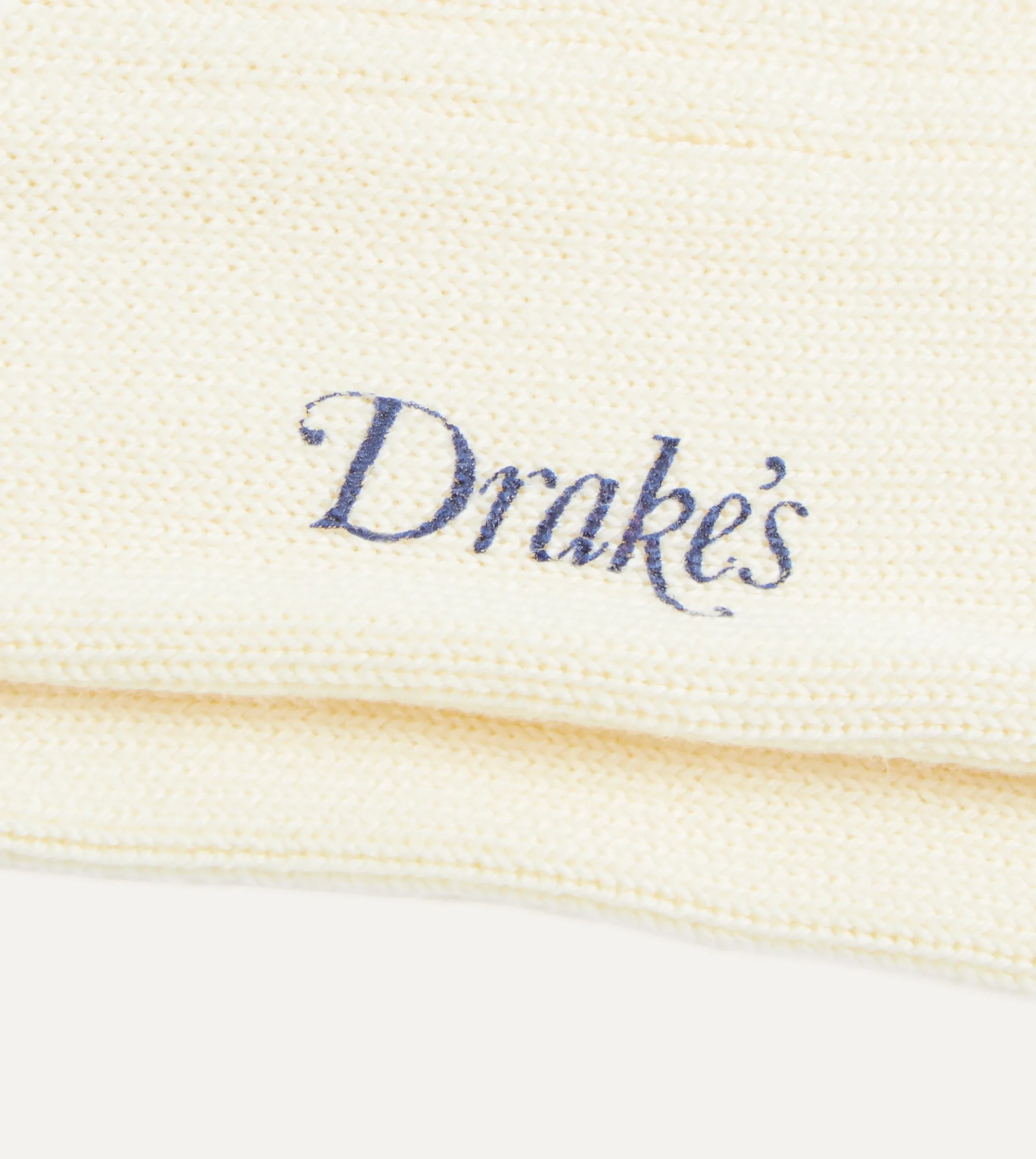 Drake’s Green And Ecru Heavy Striped Sport Socks