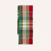 Drake’s Green And Red Tartan Check Wool Scarf