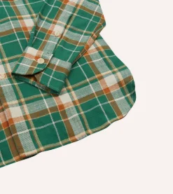 Drake’s And Yellow Check Slub Brushed Cotton Two-Pocket Work Shirt