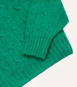 Drake’s Brushed Shetland Cable Knit Crew Neck Jumper