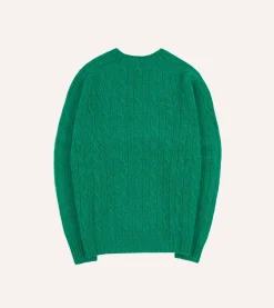 Drake’s Brushed Shetland Cable Knit Crew Neck Jumper