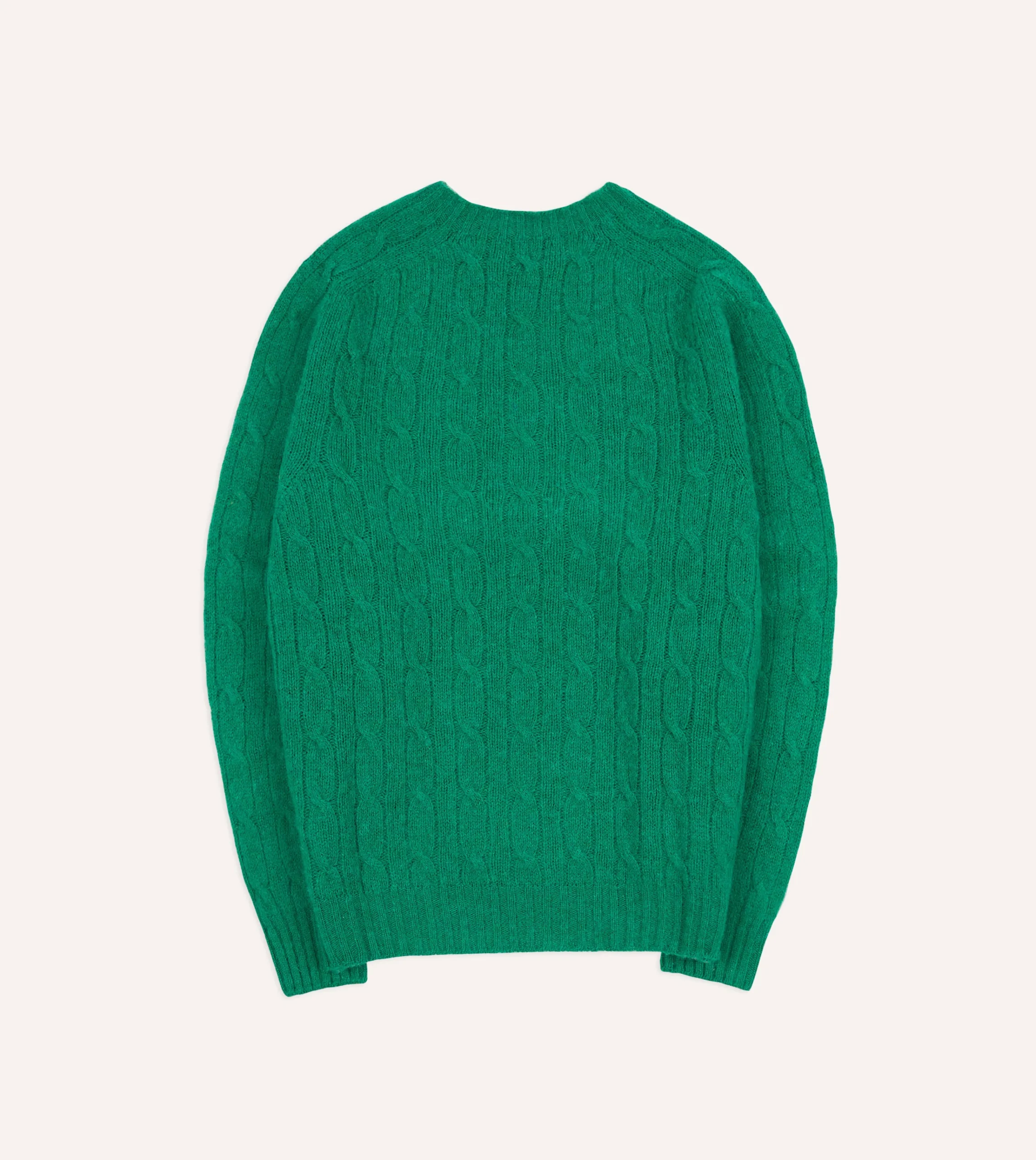 Drake’s Brushed Shetland Cable Knit Crew Neck Jumper