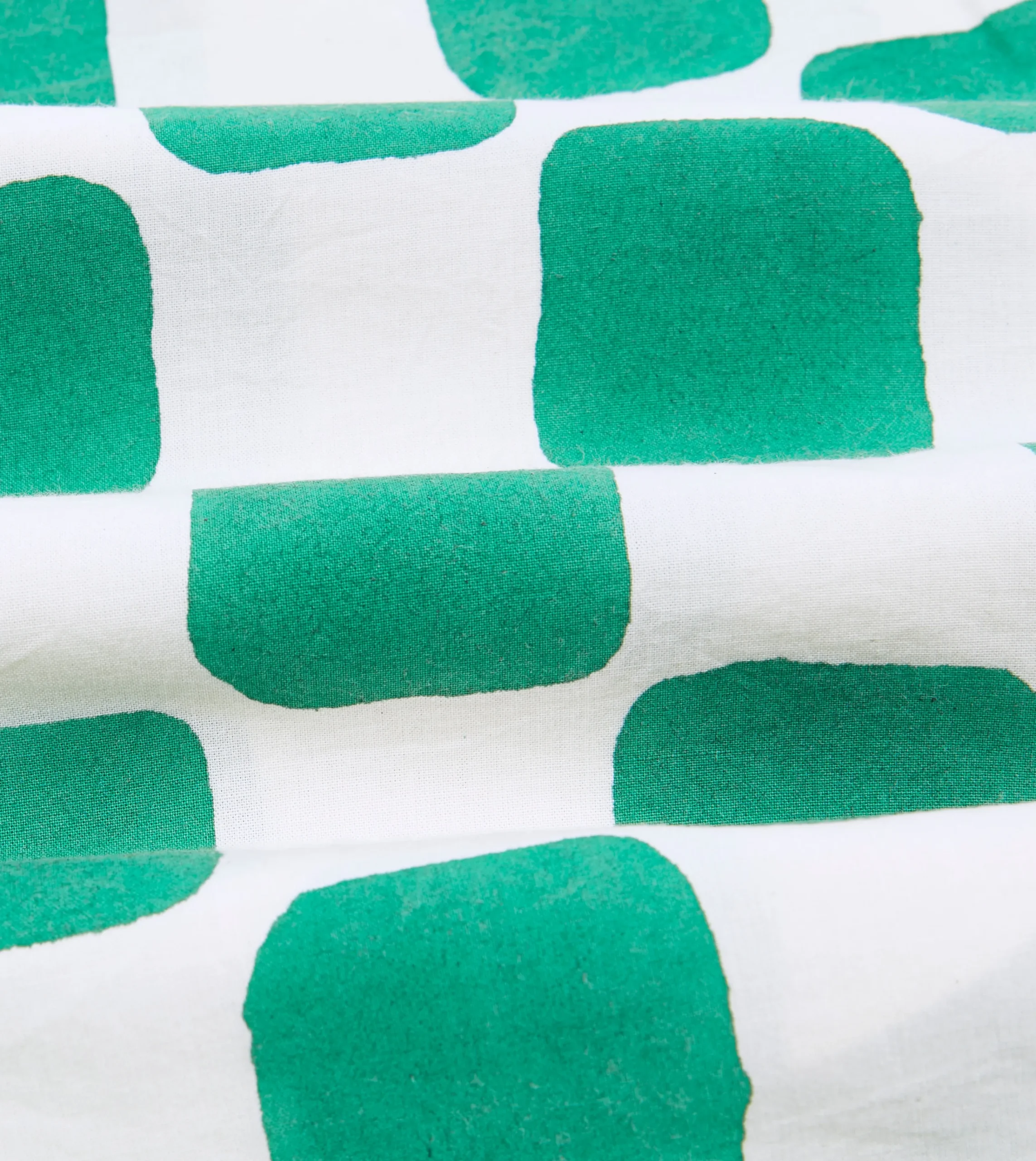 Drake’s Green Chequerboard Block Print Cotton Drawstring Shorts