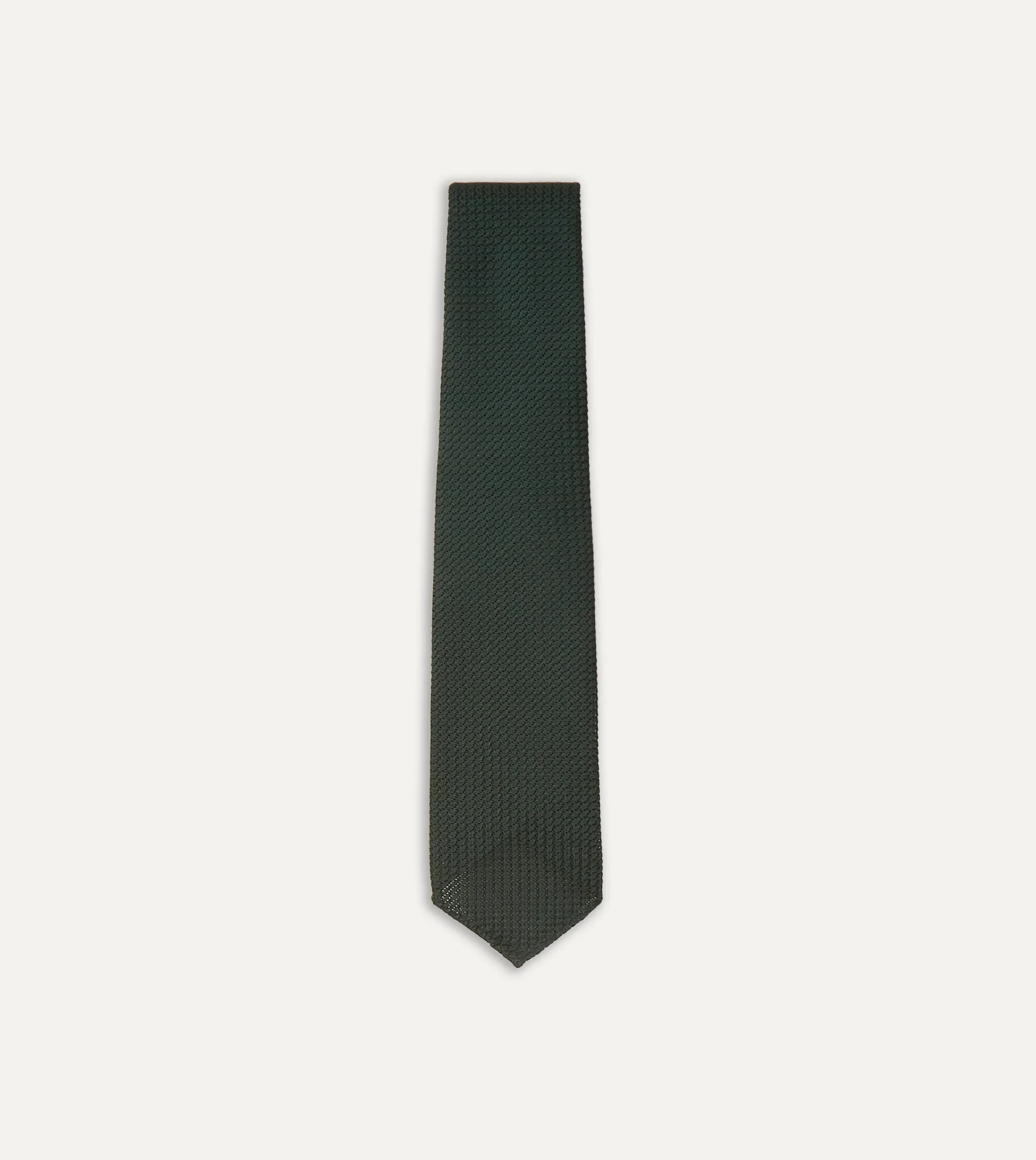 Drake’s Green Hand Rolled Large Knot Grenadine Tie