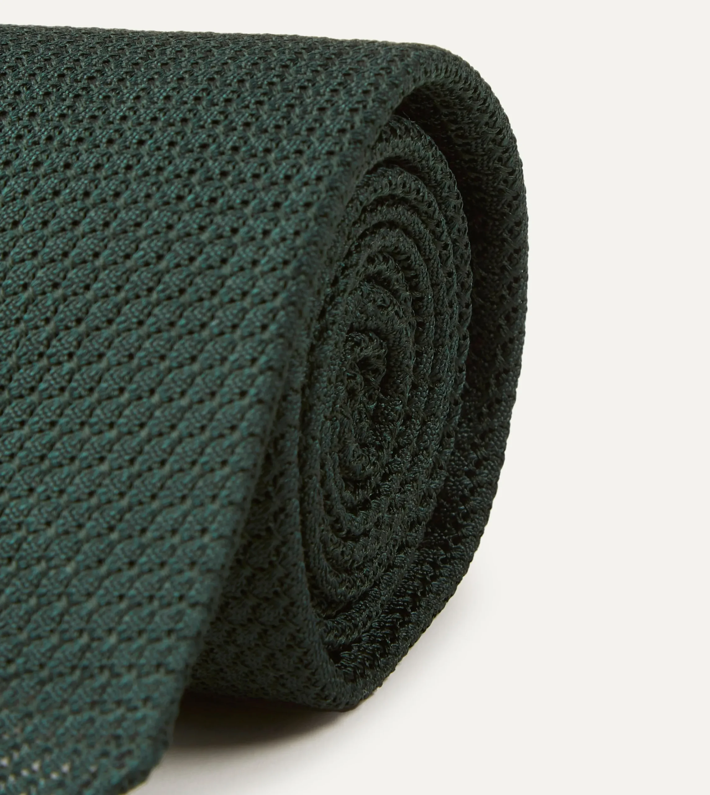 Drake’s Green Hand Rolled Large Knot Grenadine Tie