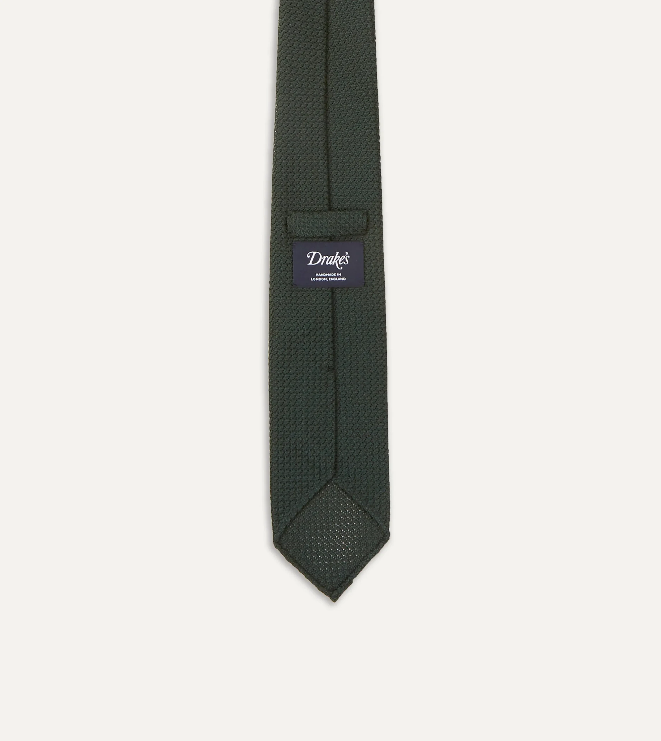 Drake’s Green Hand Rolled Large Knot Grenadine Tie