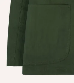 Drake’s Green Herringbone Cotton Three-Pocket Chore Jacket