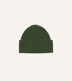 Drake’s Lambswool Ribbed Knit Cap