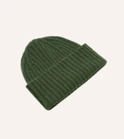 Drake’s Lambswool Ribbed Knit Cap