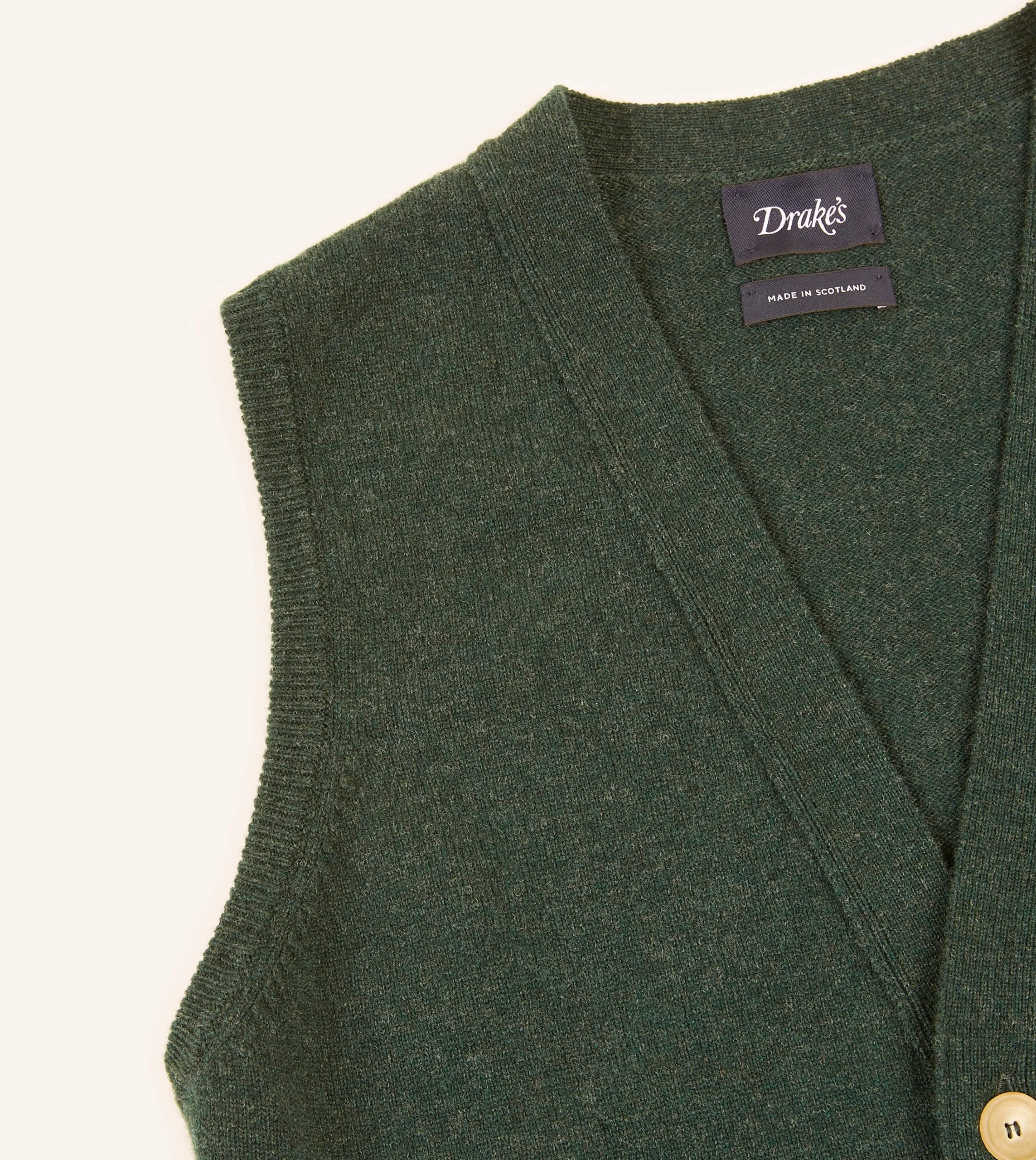 Drake’s Lambswool Sleeveless Cardigan