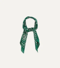 Drake’s Paisley Print Cotton Bandana