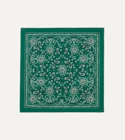 Drake’s Paisley Print Cotton Bandana