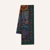 Drake’s Green Patchwork Wool-Silk Scarf