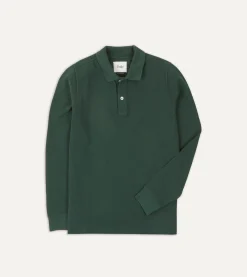 Drake’s Pique Cotton Long-Sleeve Polo Shirt