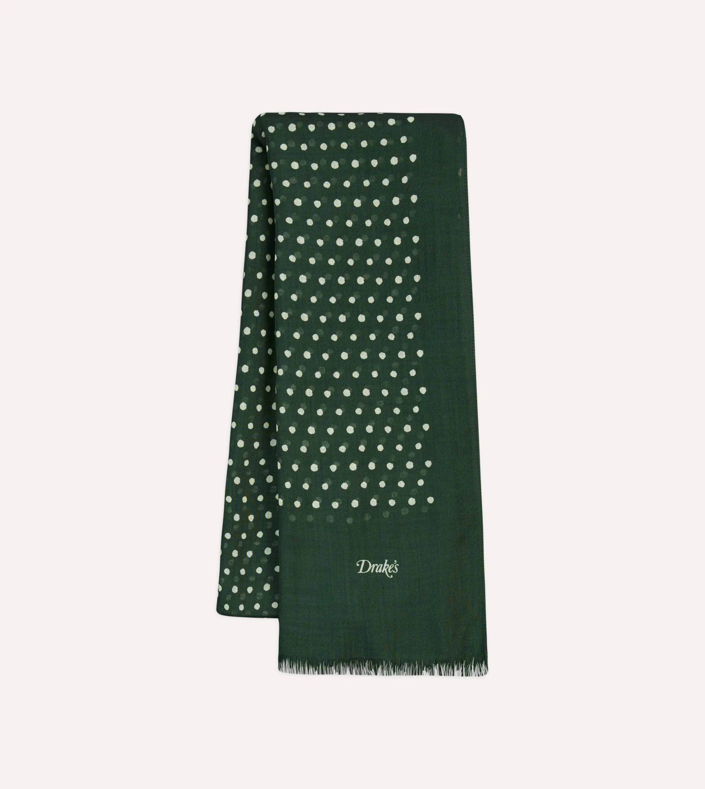 Drake’s Polka Dot Wool Scarf