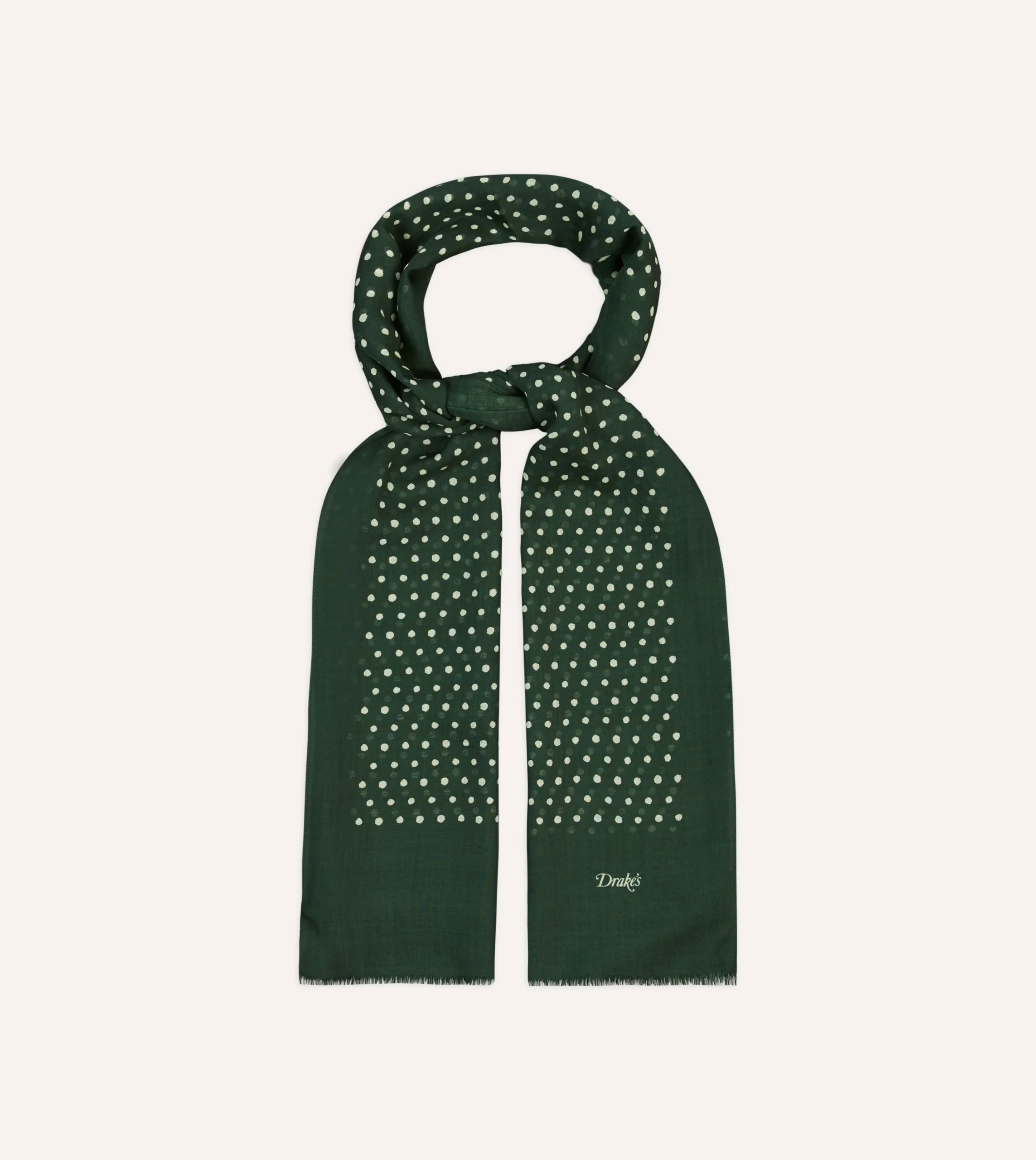 Drake’s Polka Dot Wool Scarf