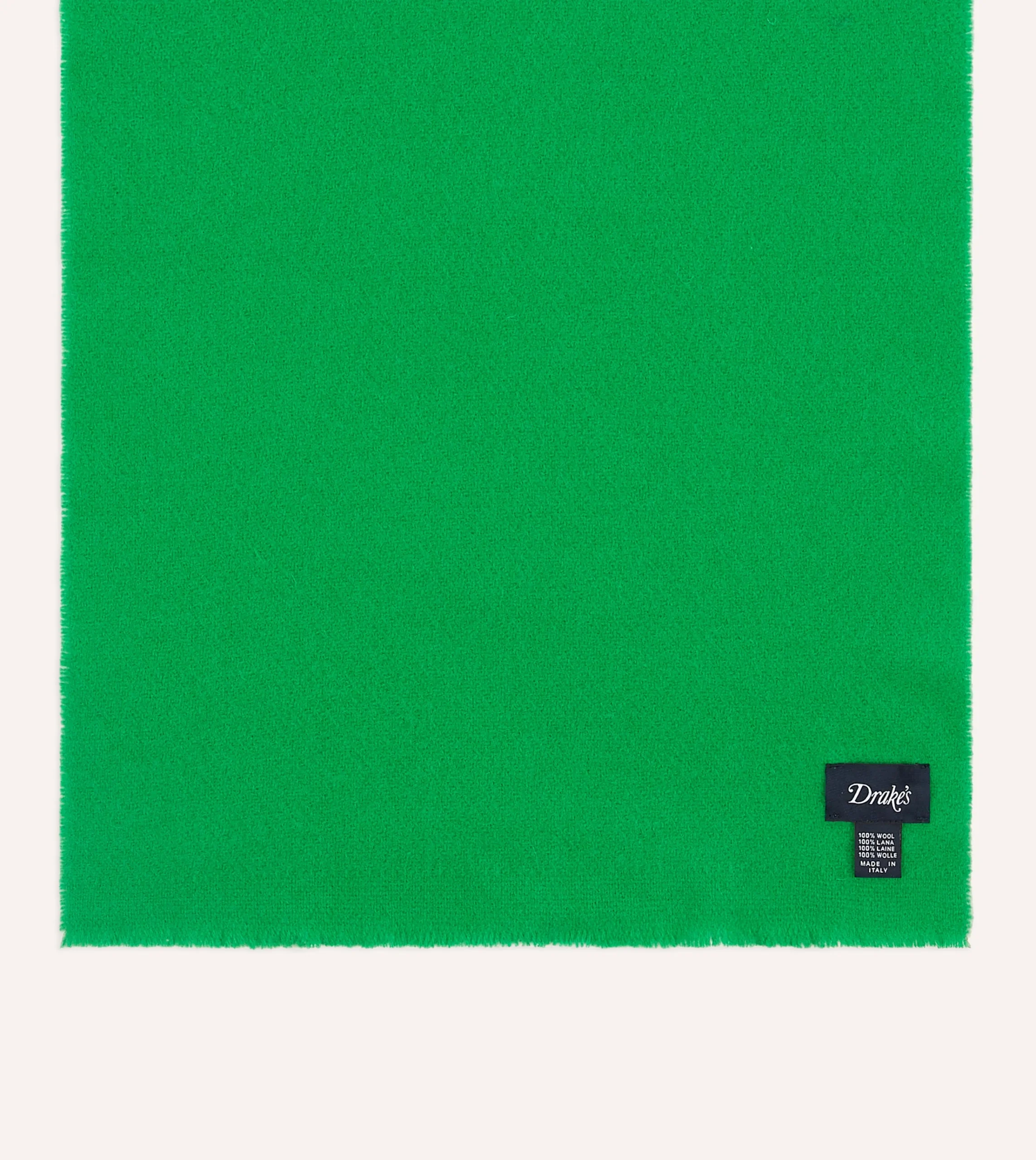 Drake’s Green Solid Wool Scarf