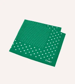 Drake’s Spot Border Print Cotton-Silk Pocket Square