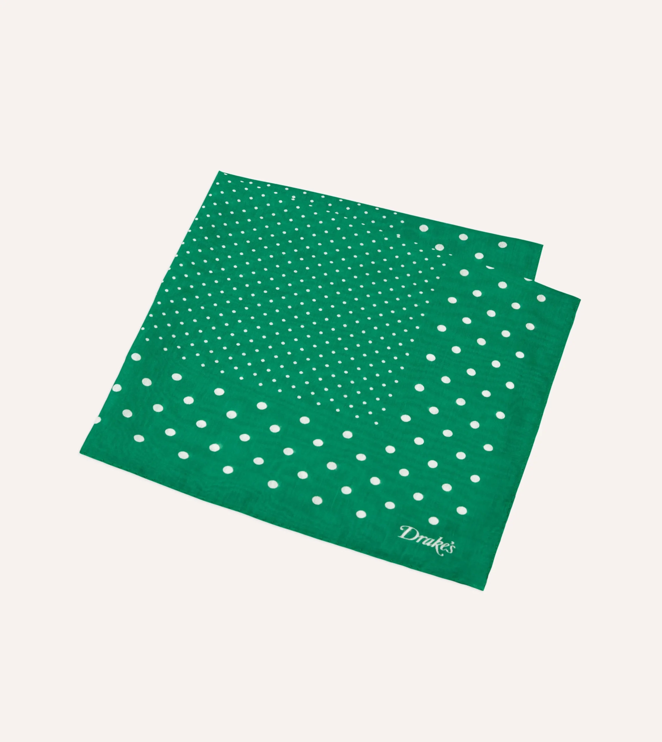Drake’s Spot Border Print Cotton-Silk Pocket Square