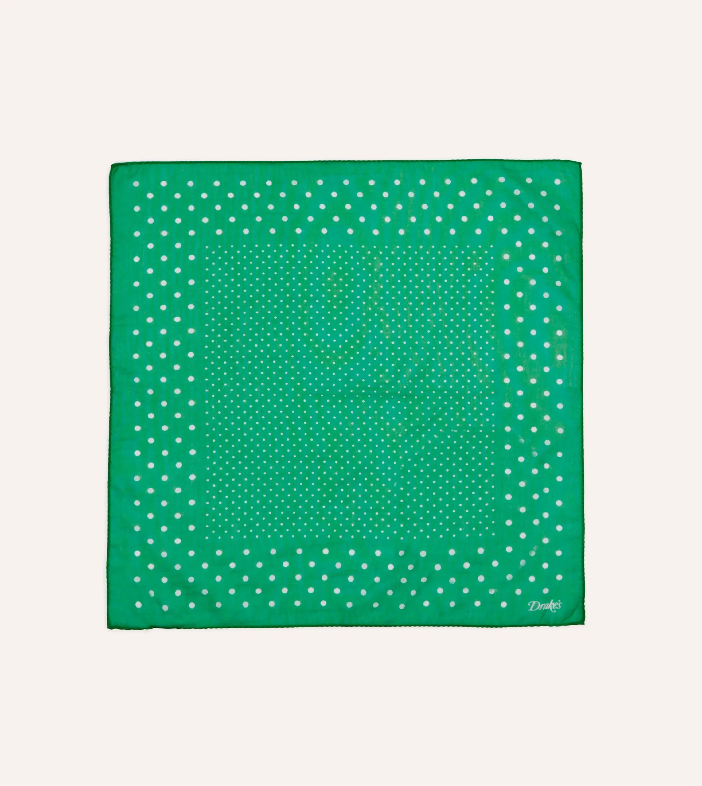 Drake’s Spot Border Print Cotton-Silk Pocket Square