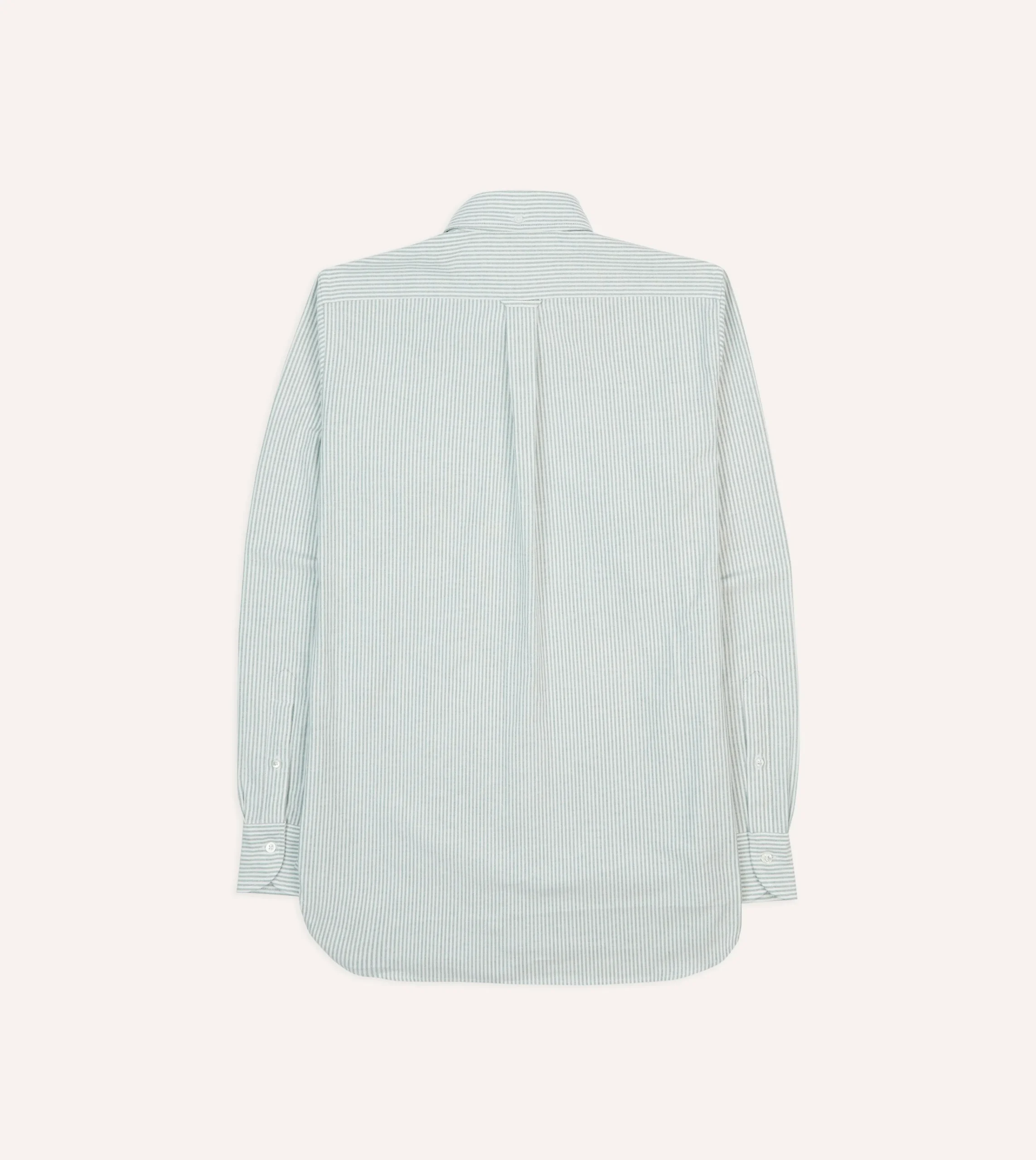 Drake’s Green Ticking Stripe Cotton Oxford Cloth Pocket Button-Down Shirt