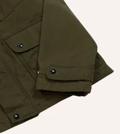 Drake’s Green Waxed Cotton Wader Jacket With Blanket Lining