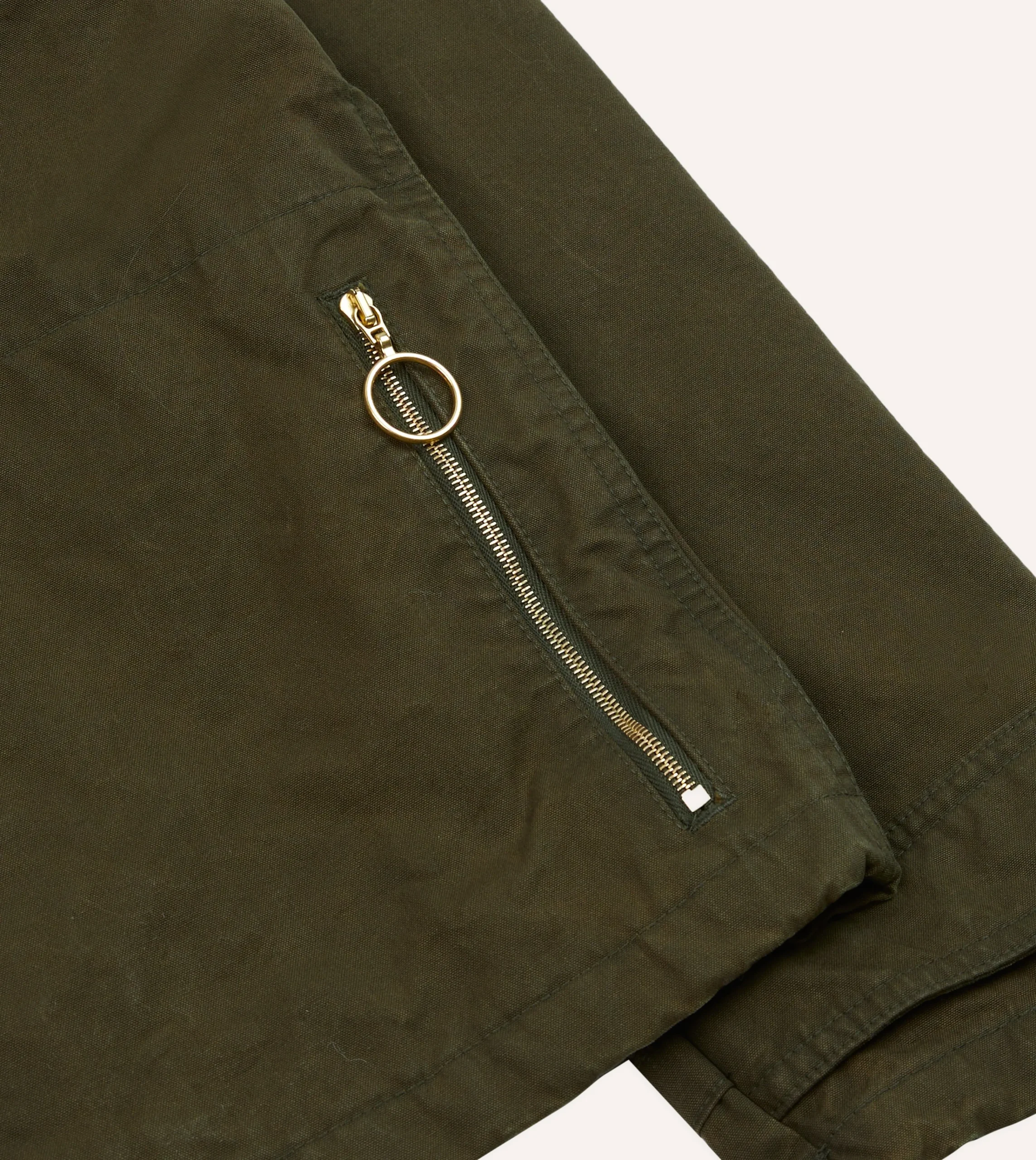 Drake’s Green Waxed Cotton Wader Jacket With Blanket Lining