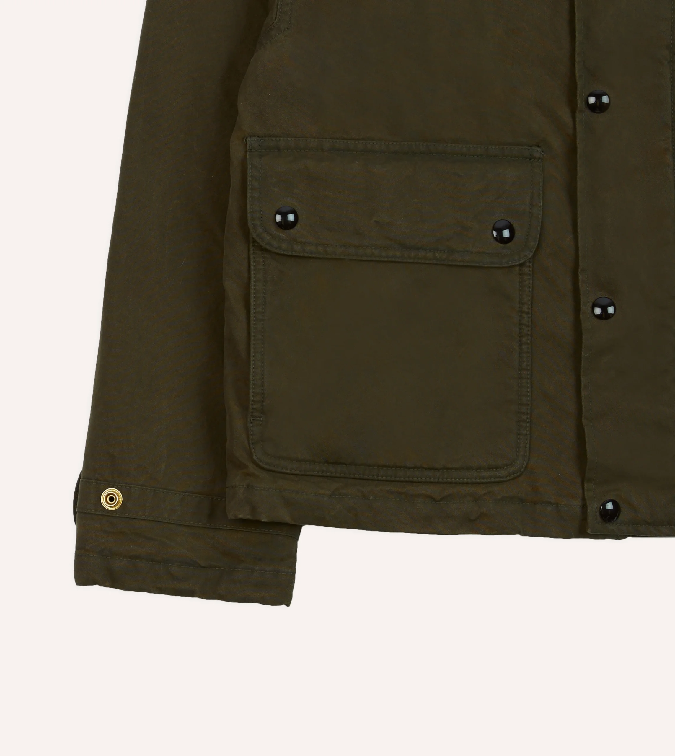 Drake’s Green Waxed Cotton Wader Jacket With Blanket Lining