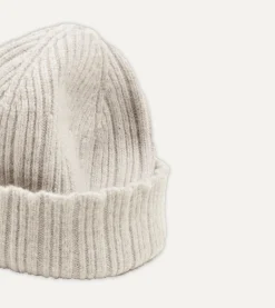 Drake’s Angora Lambswool Ribbed Knit Cap