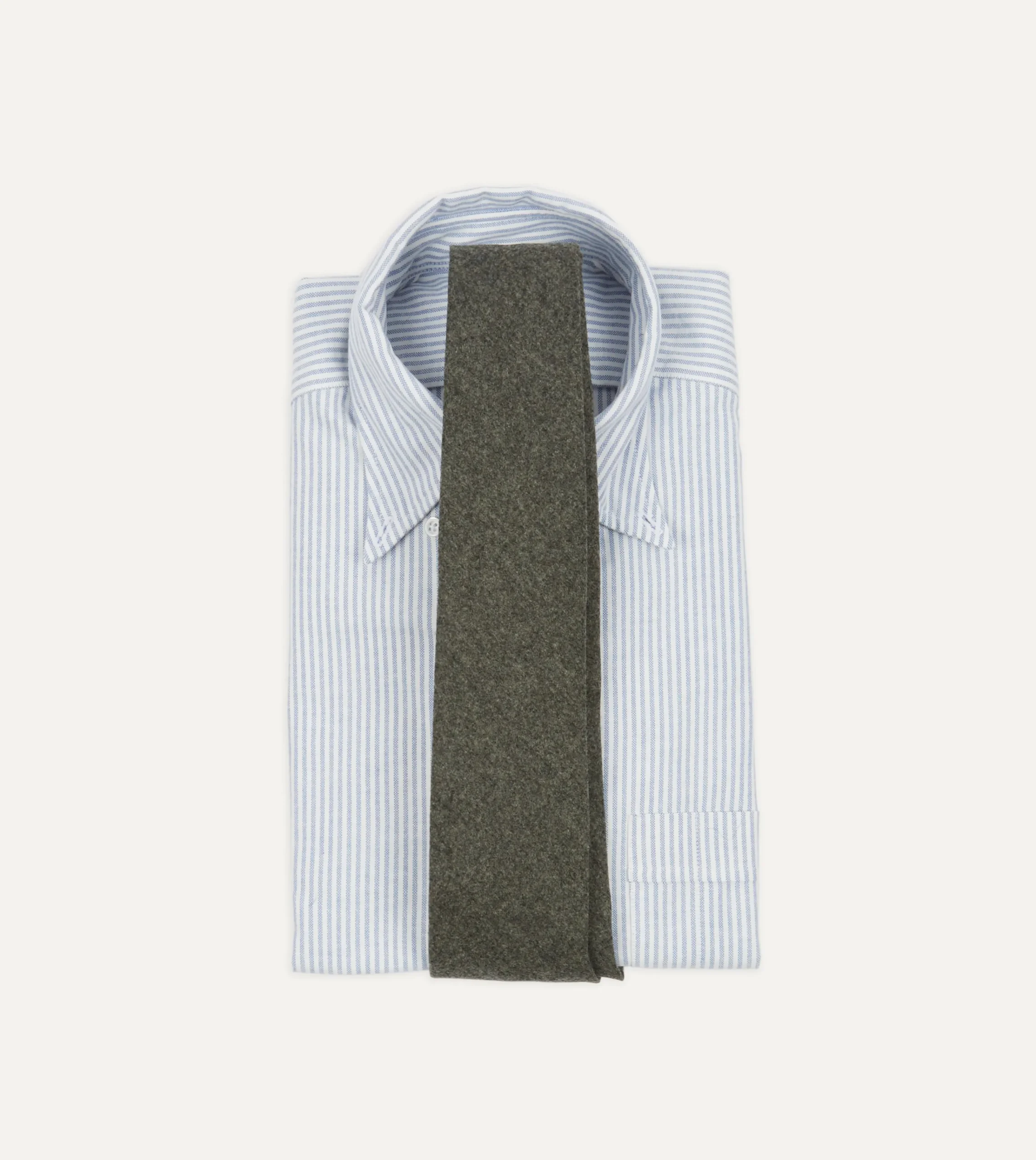 Drake’s Grey Brushed Solid Hand Rolled Wool Tie